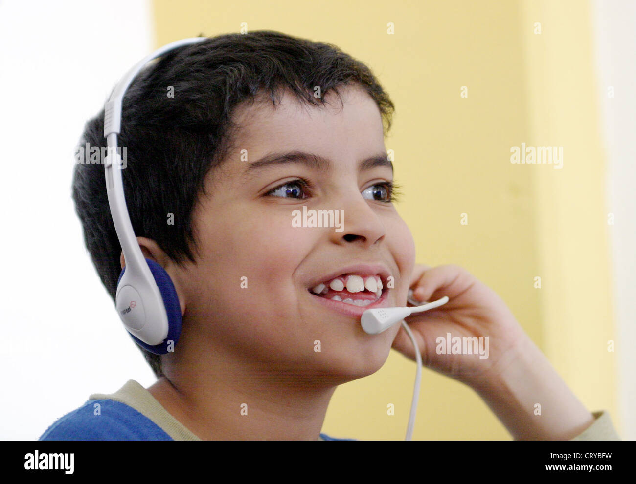 Computerkurs für Kinder in der Grundschule Stockfoto