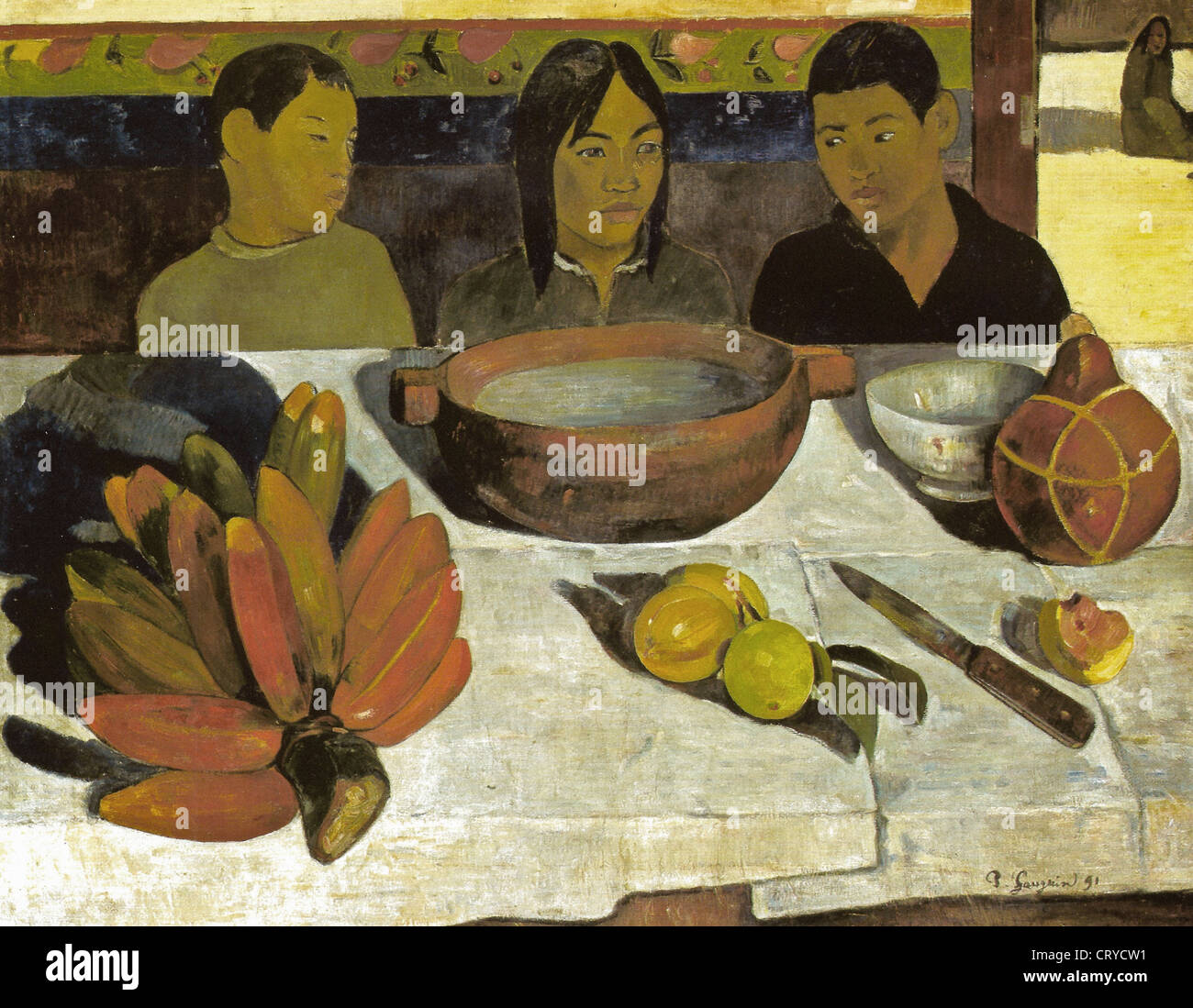 Paul Gauguin The Meal oder Bananen 1891 XIX Jahrhunderts Musée d ' Orsay - Frankreich Stockfoto