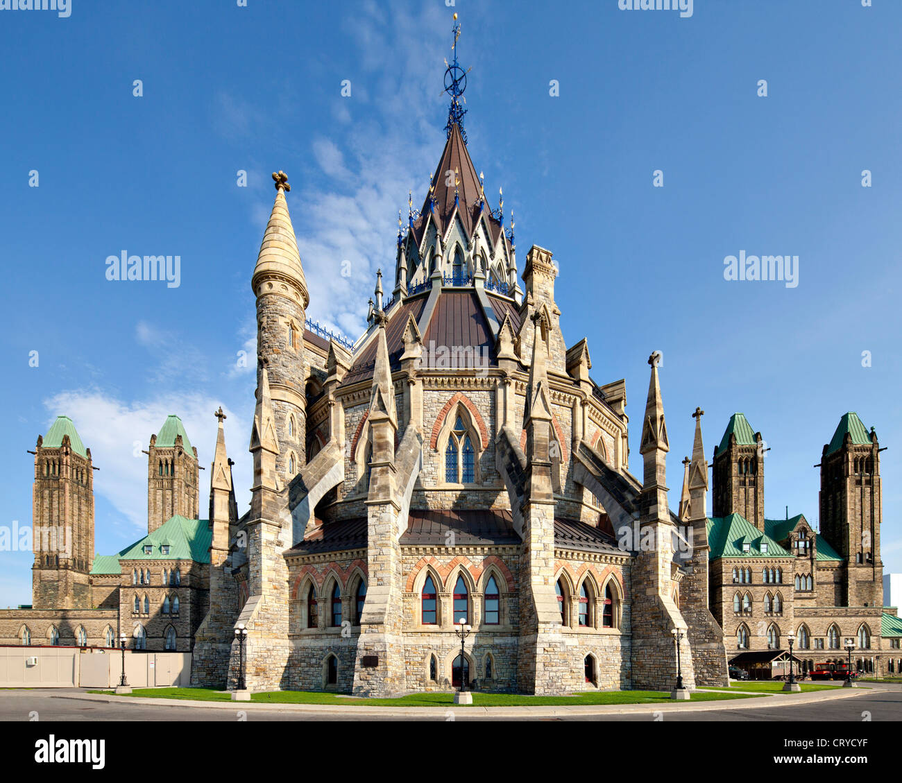 Parliament Hill Bibliothek, Ottawa Stockfoto