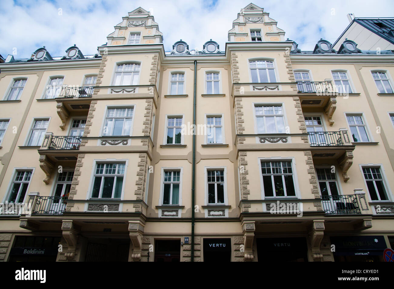 Art Nouveau-Stil Gebäude entlang Elizabetes Iela Straße Riga Lettland Mitteleuropa Stockfoto