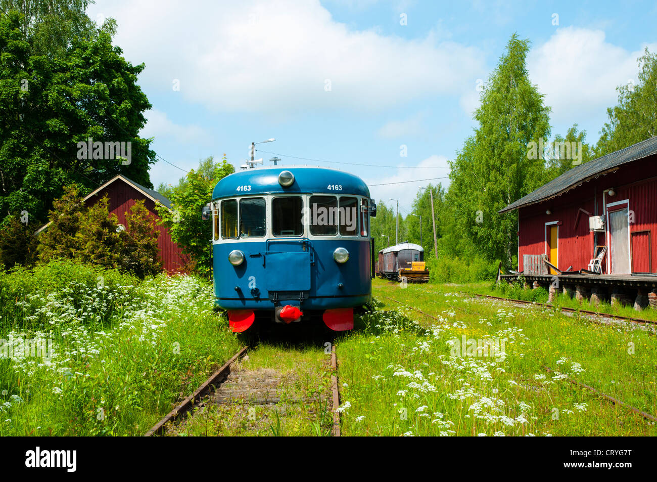 Ehemaliger Bahnhof noch gepflegt Porvoo Uusimaa Provinz Finnland-Nordeuropa Stockfoto