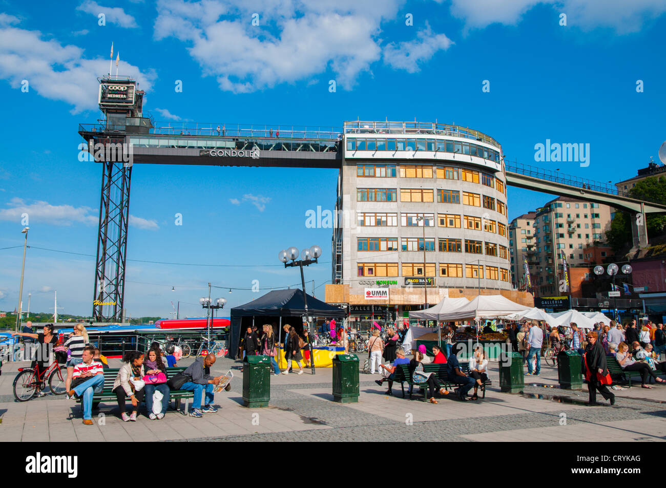 Slussplan quadratische Slussen Stadtviertel Södermalm District Stockholm Schweden Europa Stockfoto