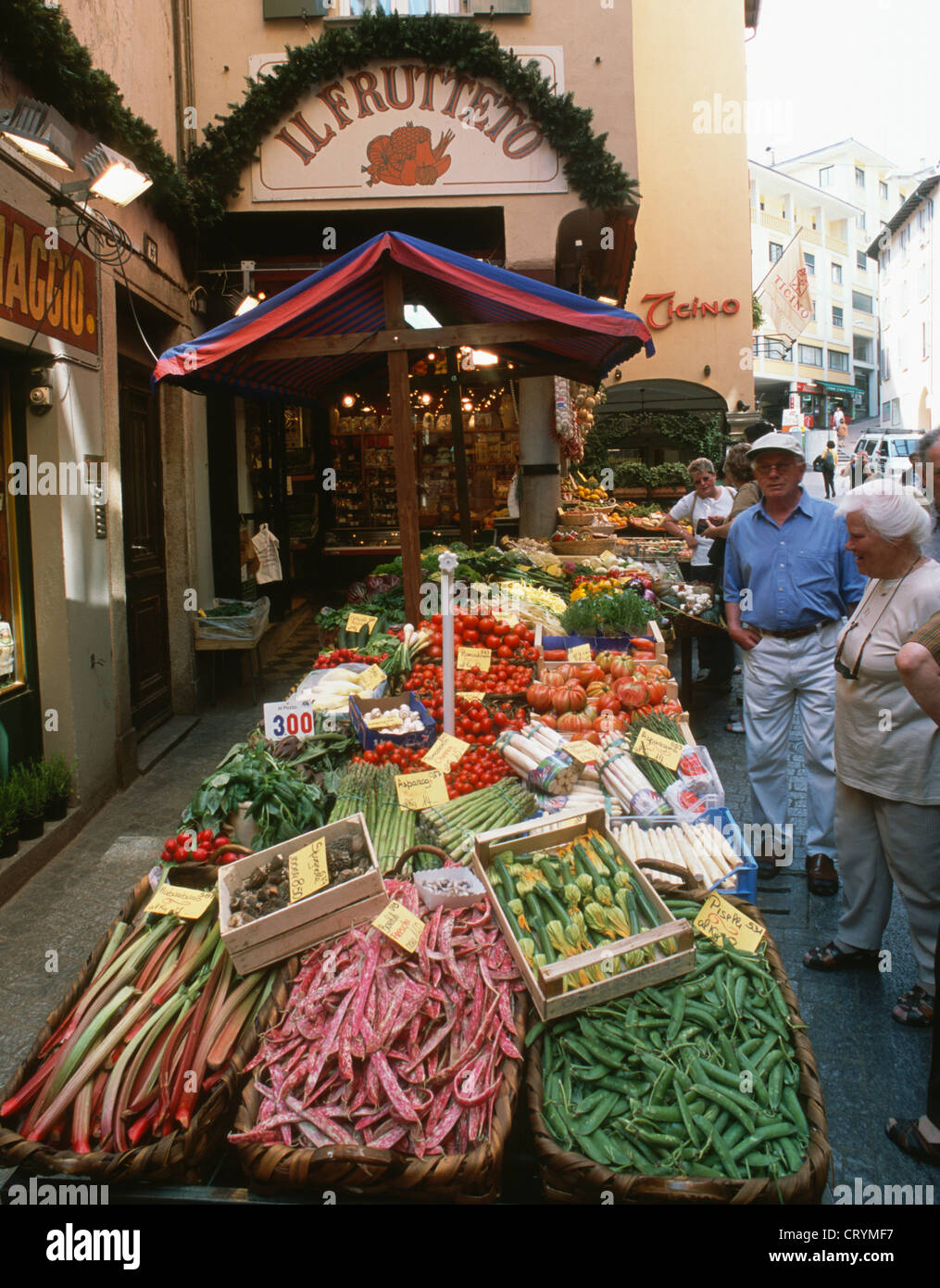 Schweiz, Lugano, Markt, Produkte, Stockfoto