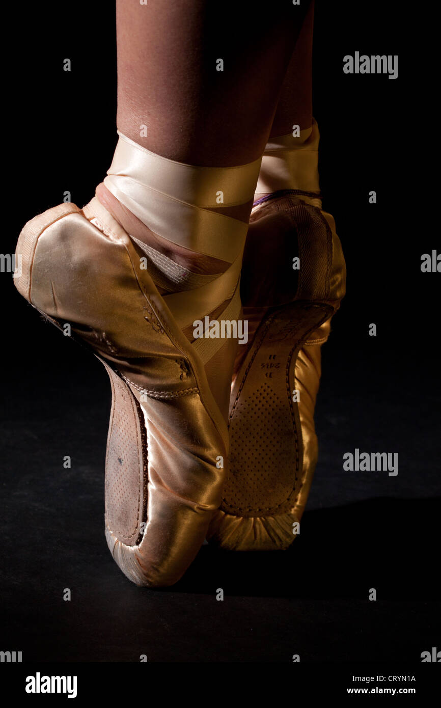 Ein altes Paar Spitzenschuhe. Selbstportrait. Stockfoto