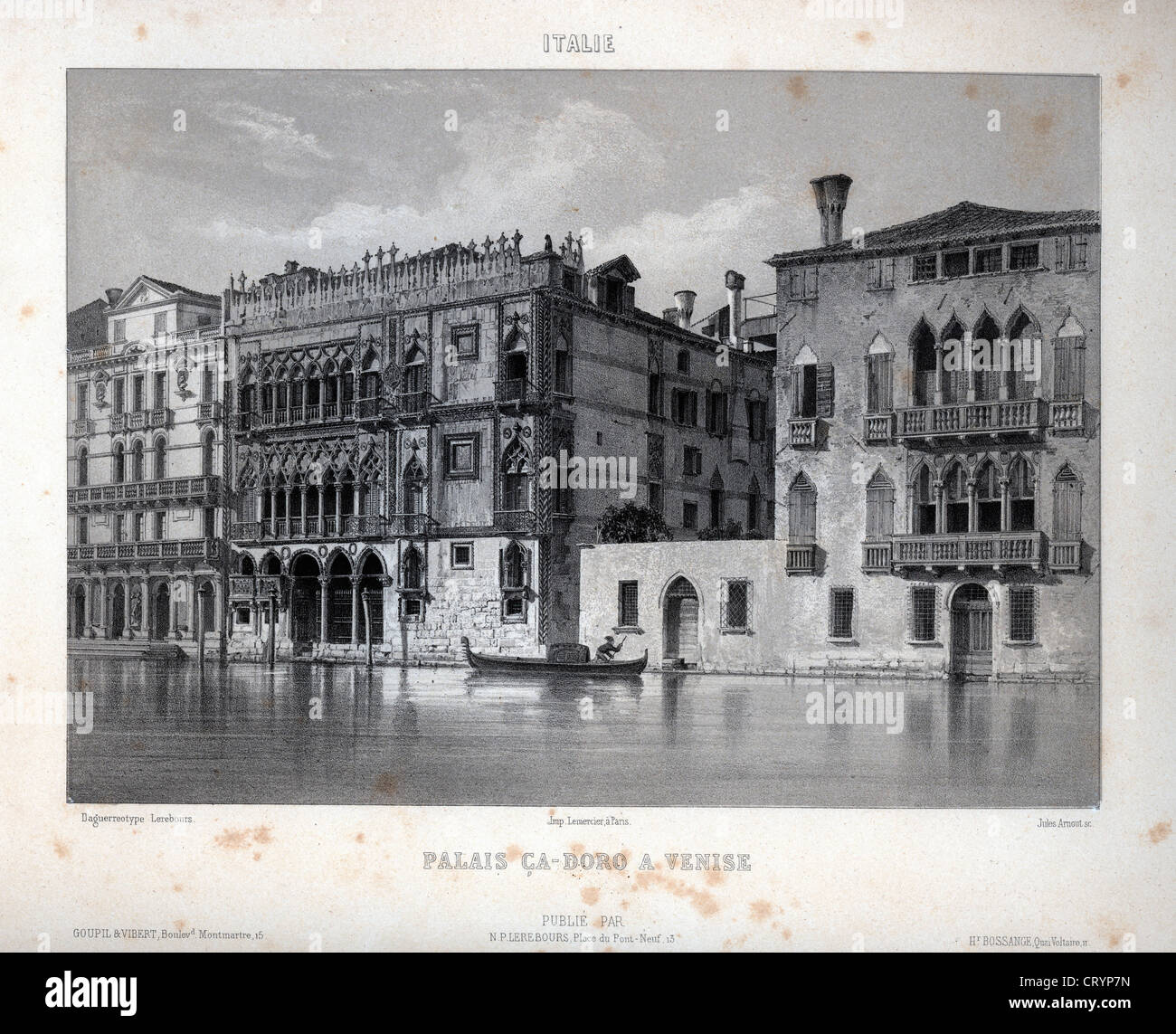 Palais Ca-Doro ein Venise, 1841 von Exkursionen Daguerriennes Stockfoto