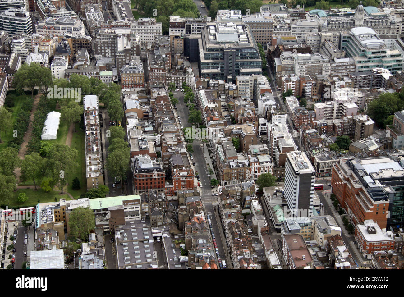 Luftaufnahme von Grays Inn Gärten, Theobalds Straßen- und Bedford Row London WC1 Stockfoto
