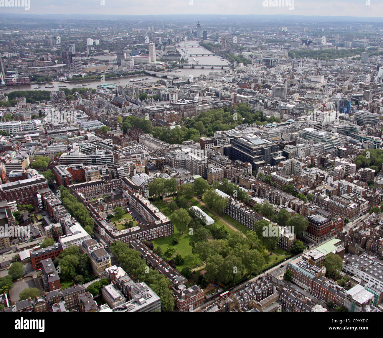 Luftbild von Grays Inn Gärten und Bedford Row London WC1 Stockfoto