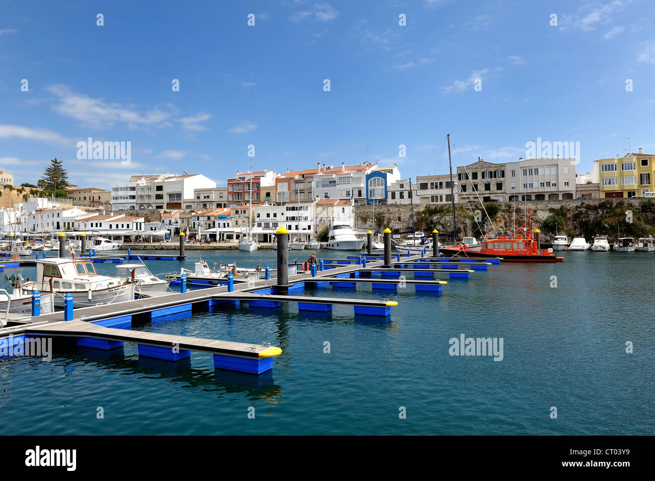 Hafen und Marina im Hafen von Ciutadella Menorca Balearen Spanien Stockfoto