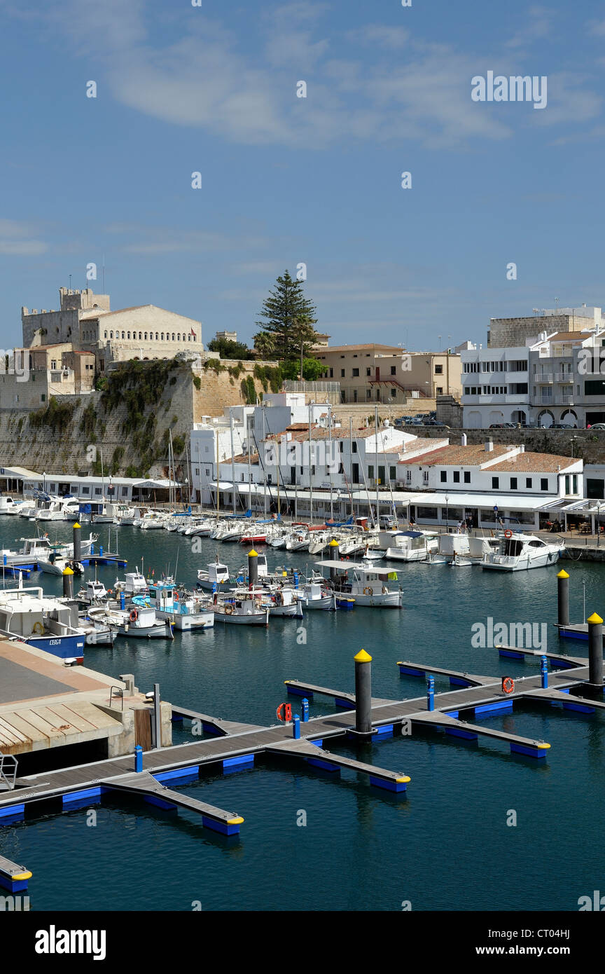 Hafen und Marina im Hafen von Ciutadella Menorca Balearen Spanien Stockfoto