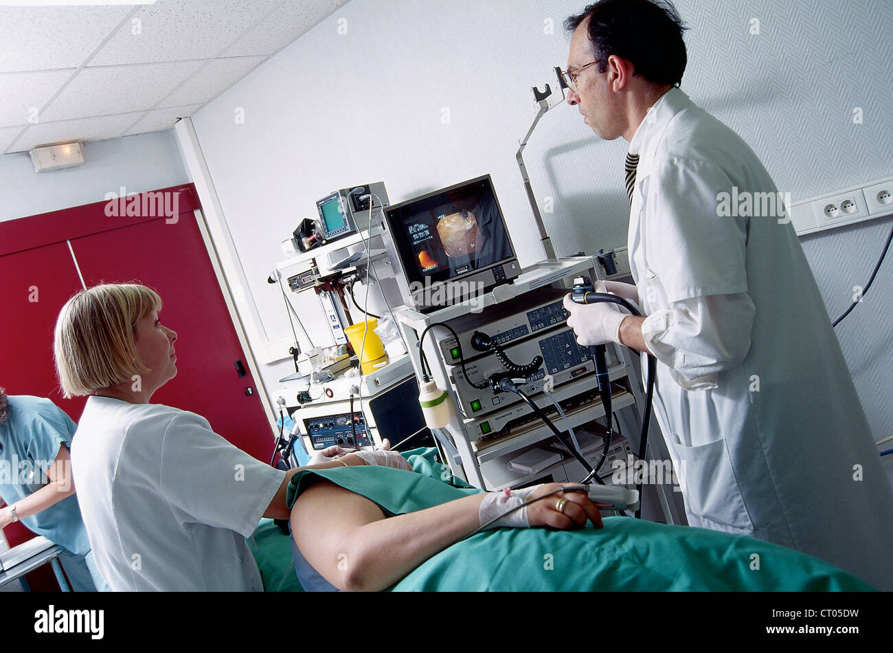 MAGEN, ENDOSKOPIE-UNTERSUCHUNG Stockfoto