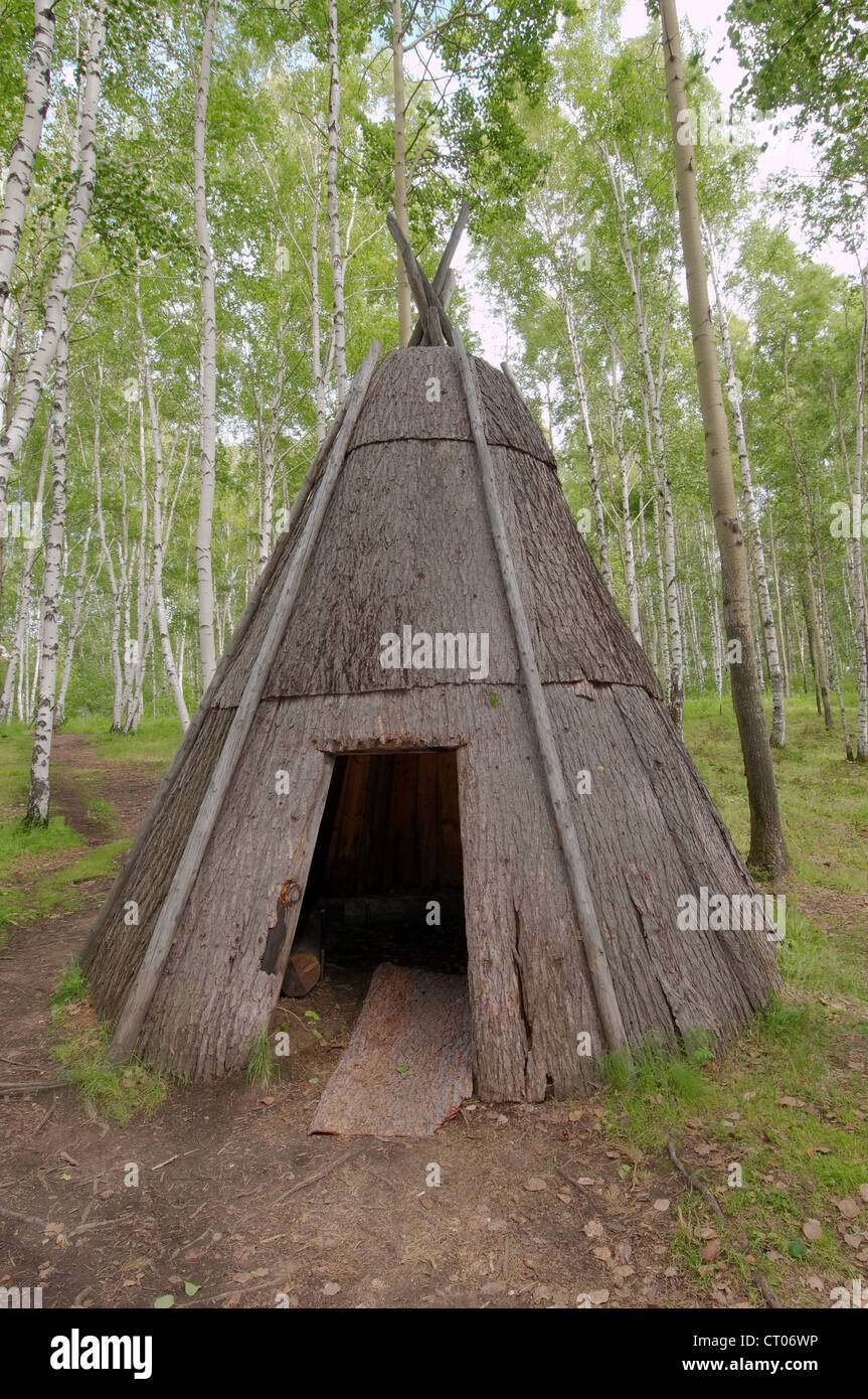 Ewenken Siedlung, Siedlung Talzy Irkutsk Region, Baikalsee, Sibirien, Russland Stockfoto