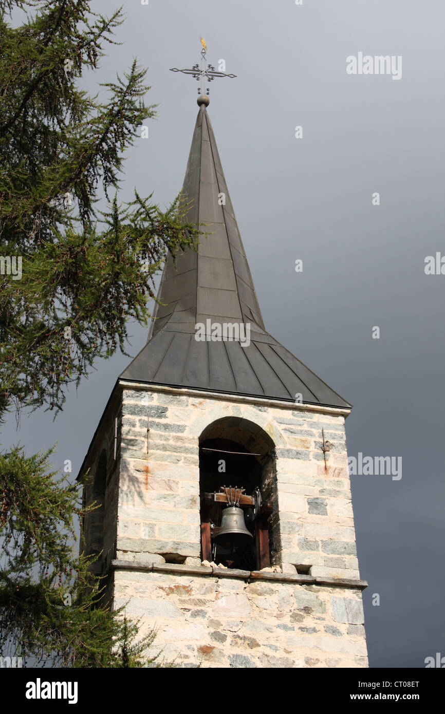 Kirche von Chandolin Stockfoto