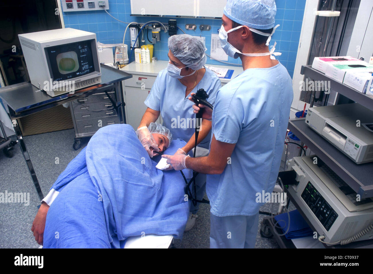 MAGEN, ENDOSKOPIE-UNTERSUCHUNG Stockfoto