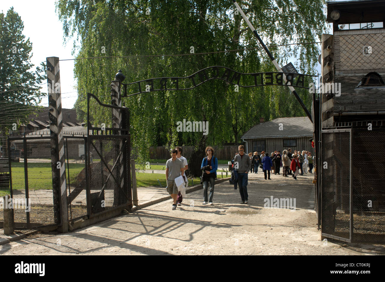 Besucher Auschwitz ich KZ Polen Stockfoto