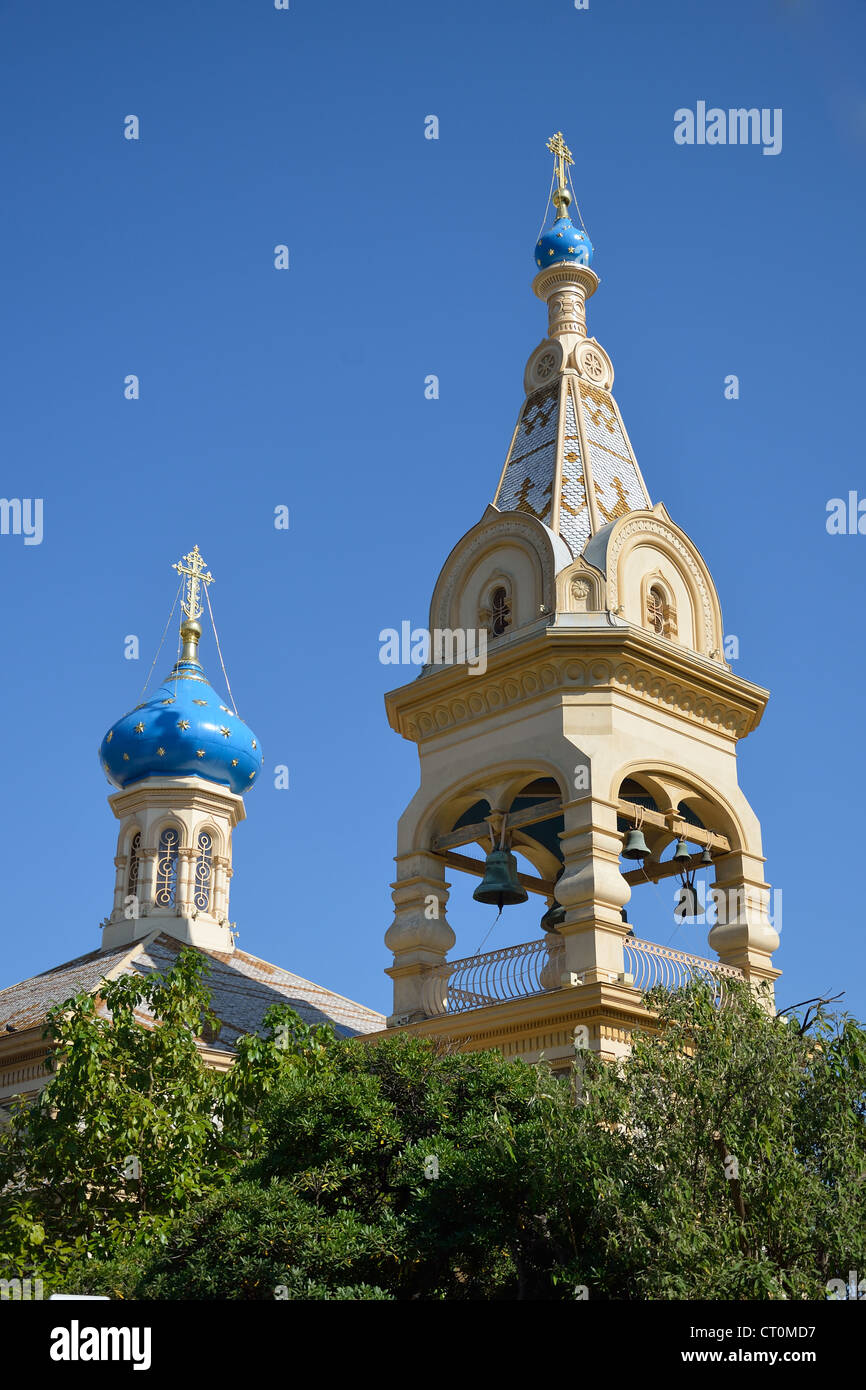 Russische orthodoxe Kirche, Boulevard Alexandre III, Cannes, Côte d ' Azur, Alpes-Maritimes, Provence-Alpes-Côte d ' Azur, Frankreich Stockfoto