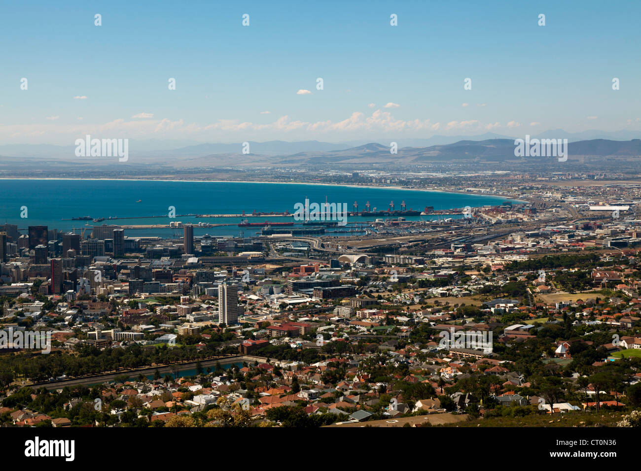 Blick über die Stadt Kapstadt vom Tafelberg, Kapstadt, Südafrika Stockfoto