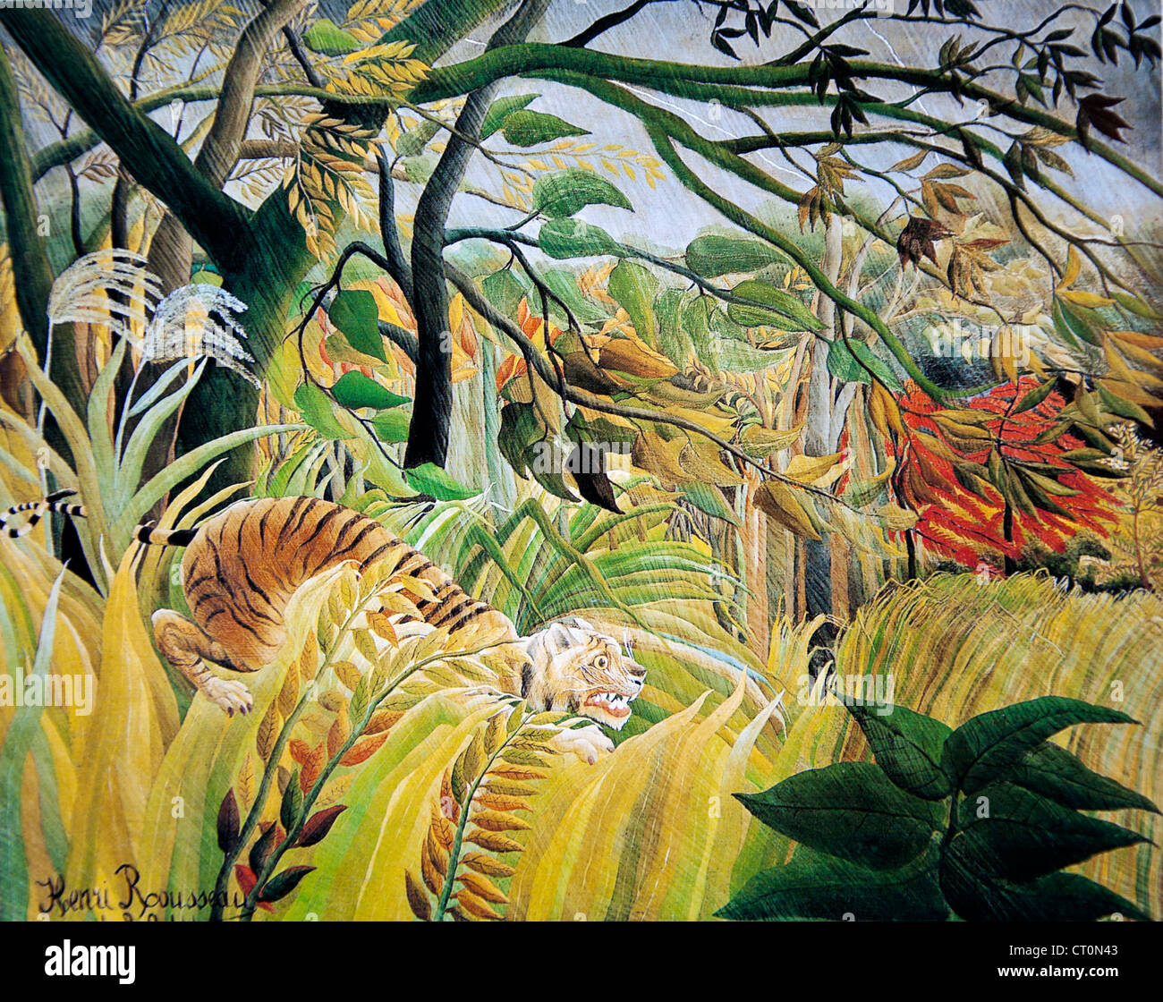 Henri Rousseau - Tiger in einen tropischen Sturm Stockfoto