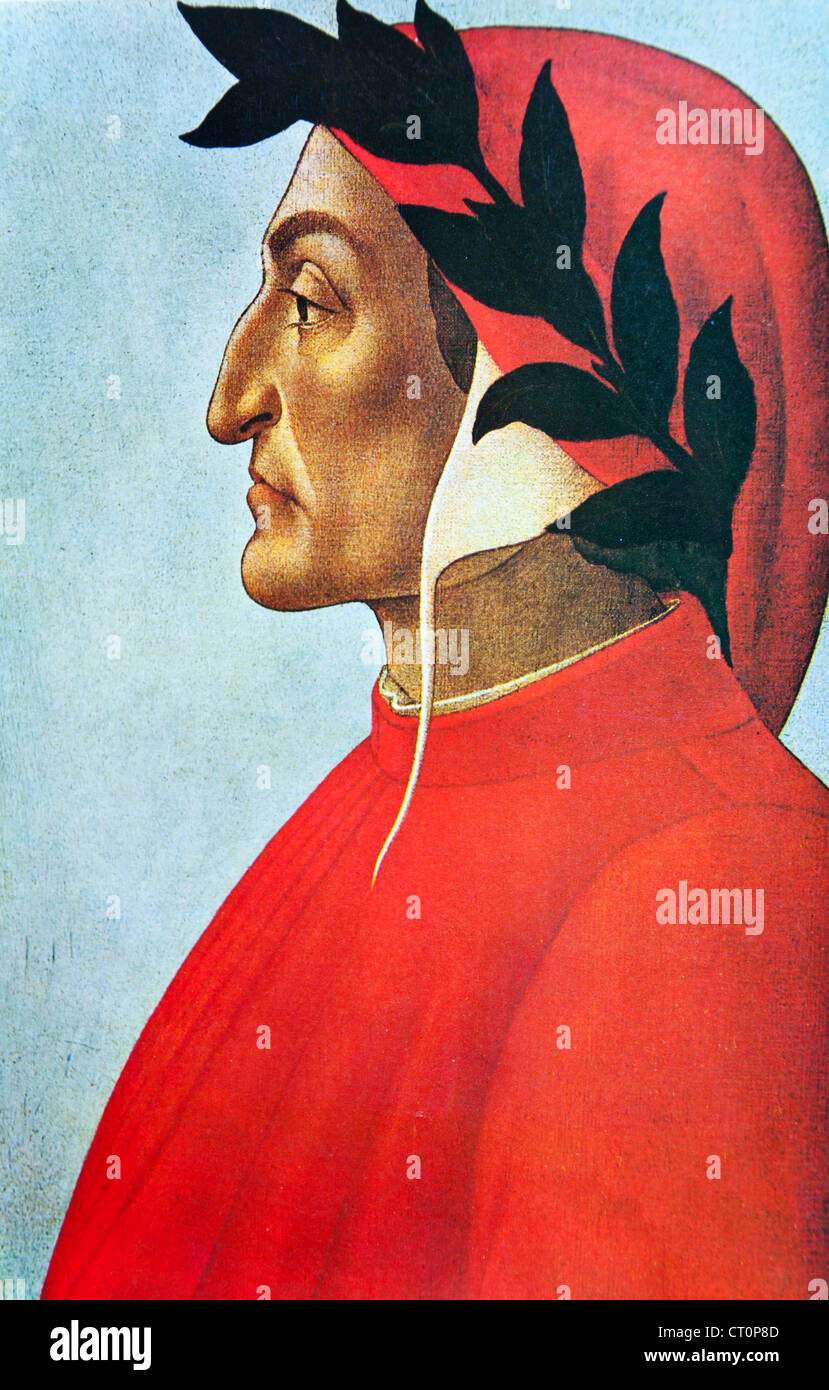 Porträt von Dante Botticelli Stockfoto