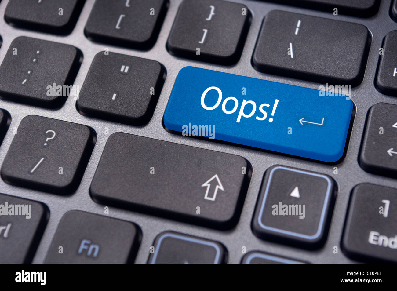 Fehler-Konzepte, mit UPS Nachricht auf Tastatur. Stockfoto