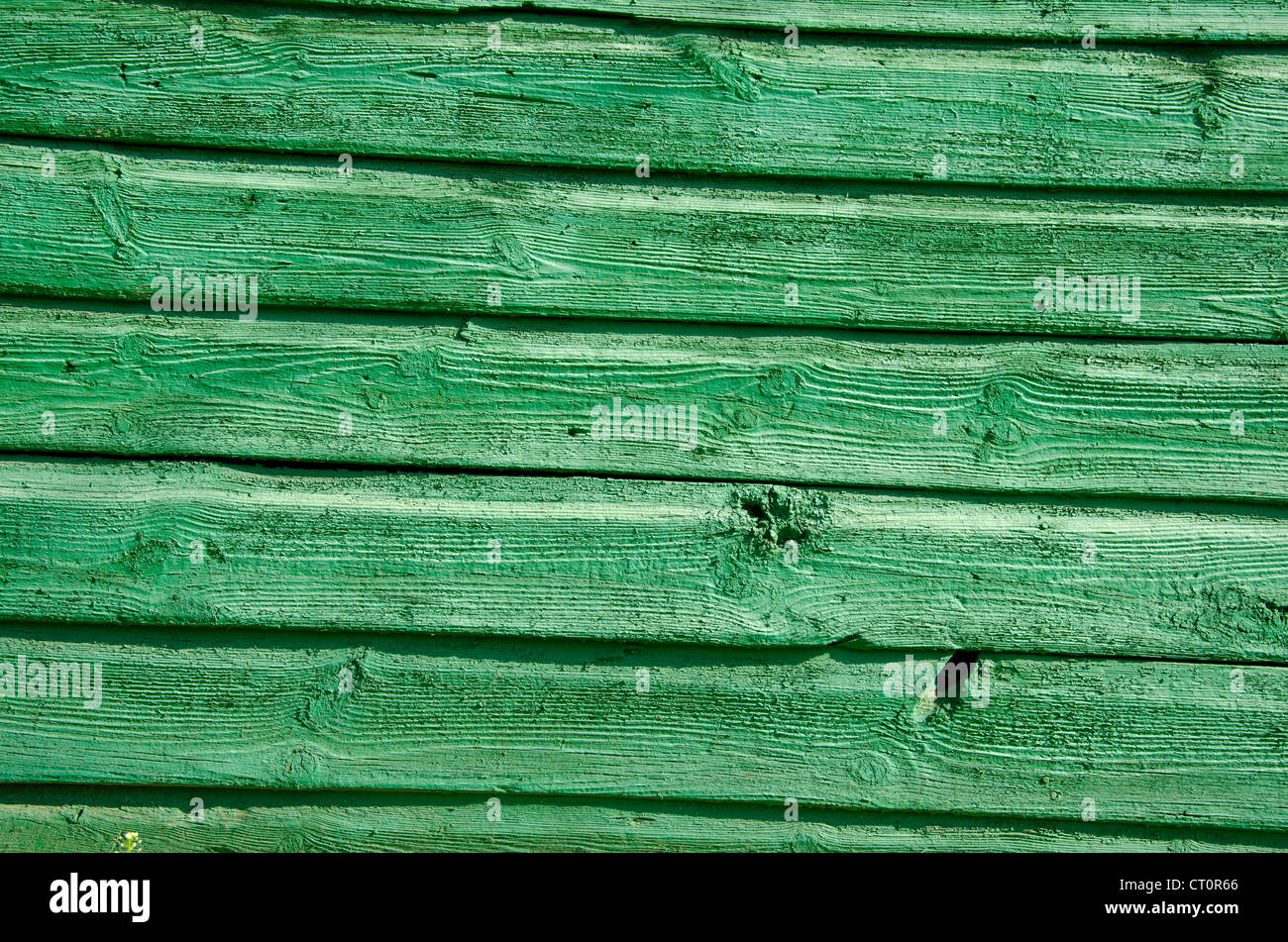 Hintergrund der alten Holzbrett Mauer gemalt grüne Closeup. Stockfoto