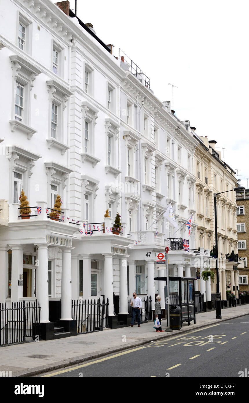 Hotels in Belgrave Road, Pimlico, London, Großbritannien Stockfoto