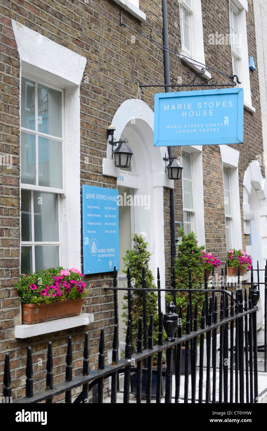 Marie Stopes Haus Familienplanung Klinik in Whitfield Street, London, UK Stockfoto