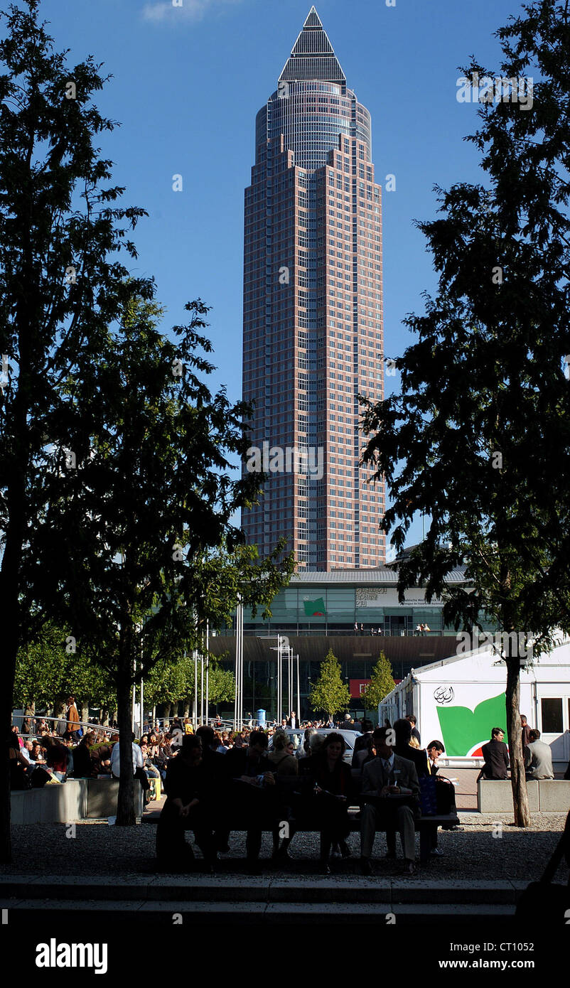 Messe Turm Frankfurt / Main Stockfoto