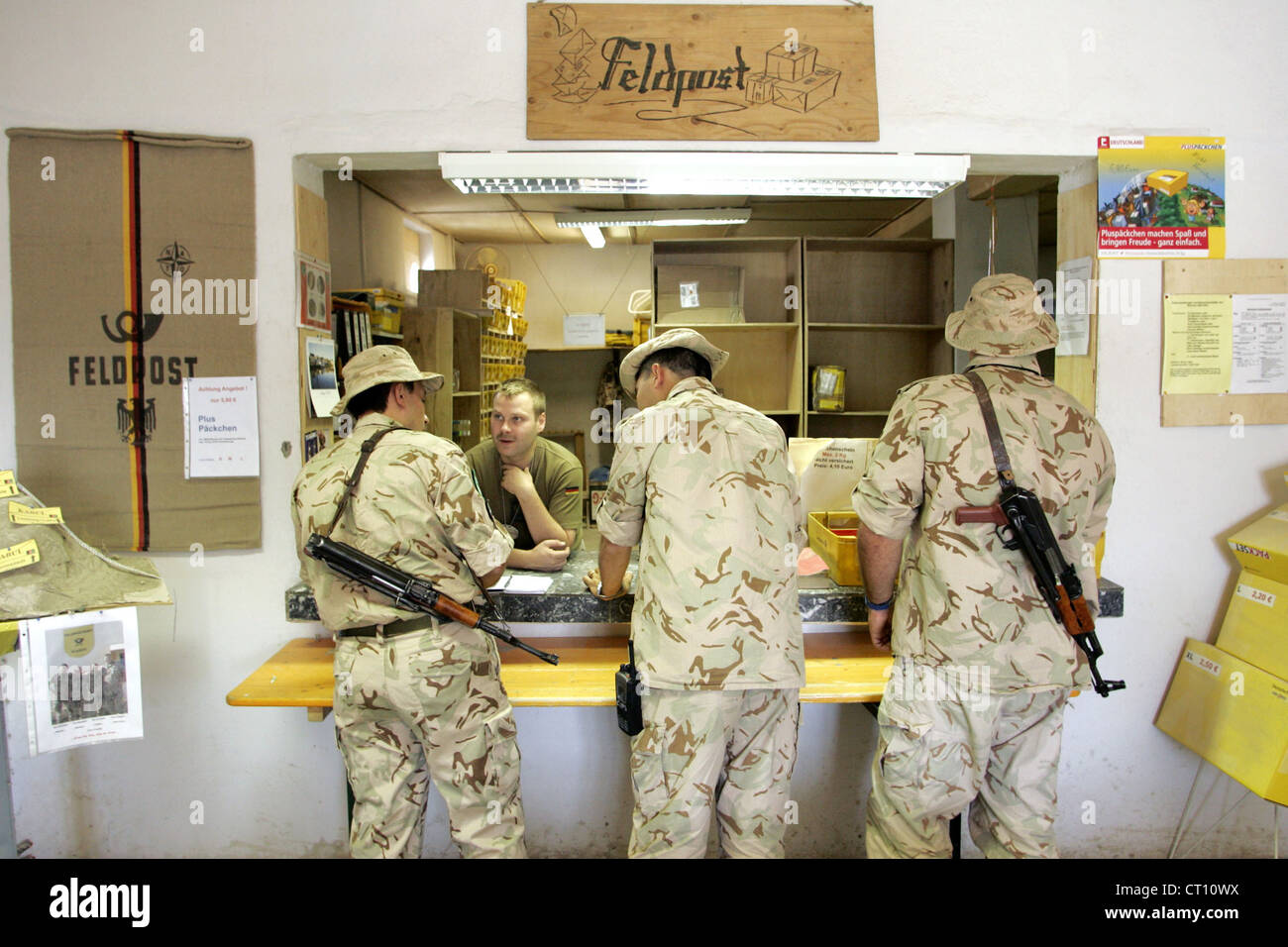 FP im Camp Warehouse, Kabul Stockfoto