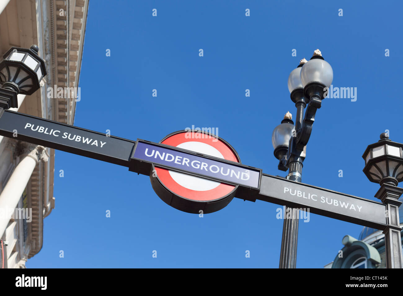 London underground Zeichen, London, England Stockfoto