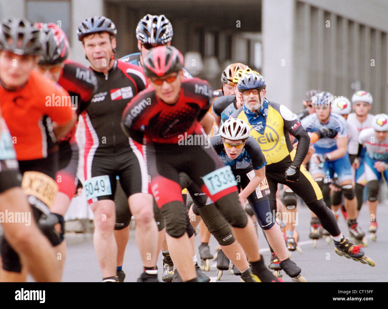 Skater teilnehmen an der Berlin-Marathon Stockfoto