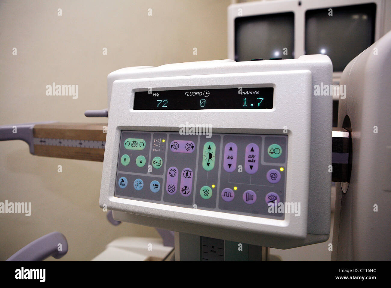 Nahaufnahme des Control Panels ein Ultraschall-imaging-System. Stockfoto