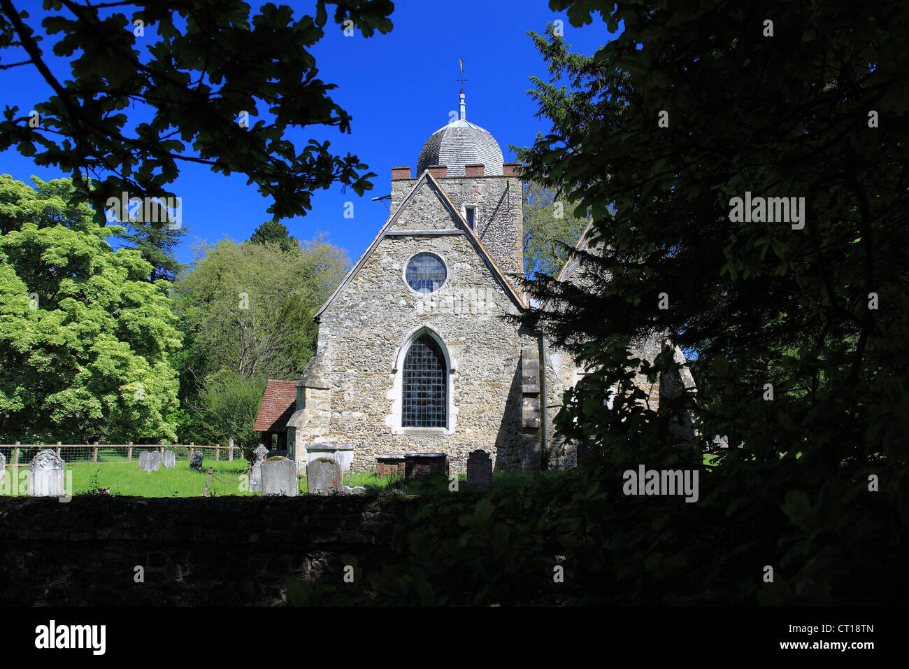 Albury Oude Kerk, Surrey Hills, Surrey, England Stockfoto