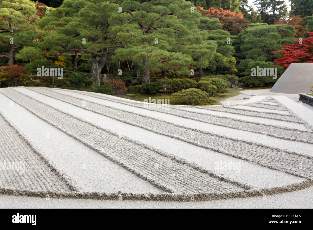 Ginshadan Sand Muster aus dem Meer, Ginkakuji Zengarten, Kyoto, Japan Stockfoto