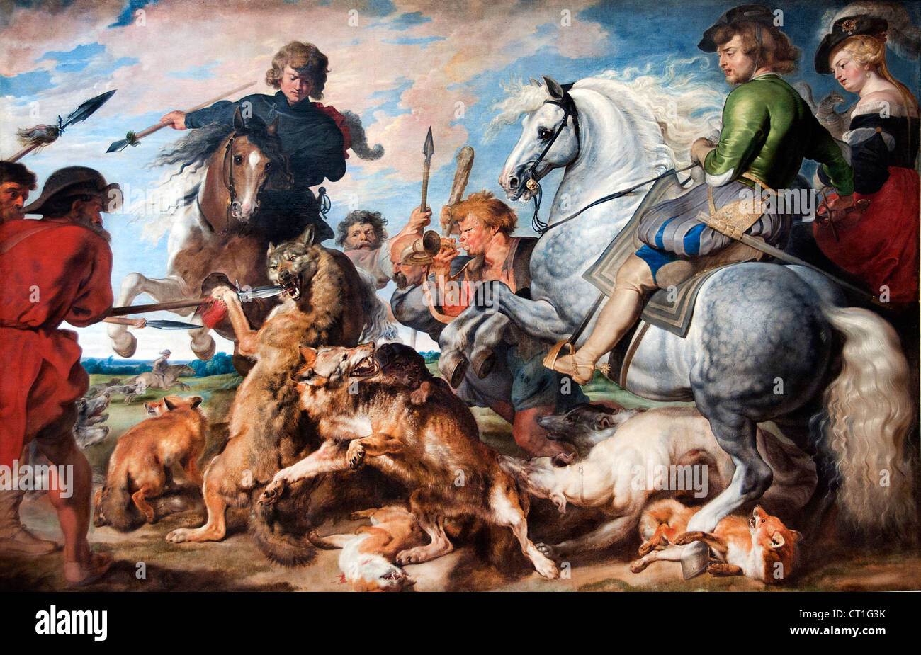 Wolf und Fuchs Jagd 1615 Peter Peter Paul Rubens 1577-1640 flämischen Belgien Belgien Stockfoto