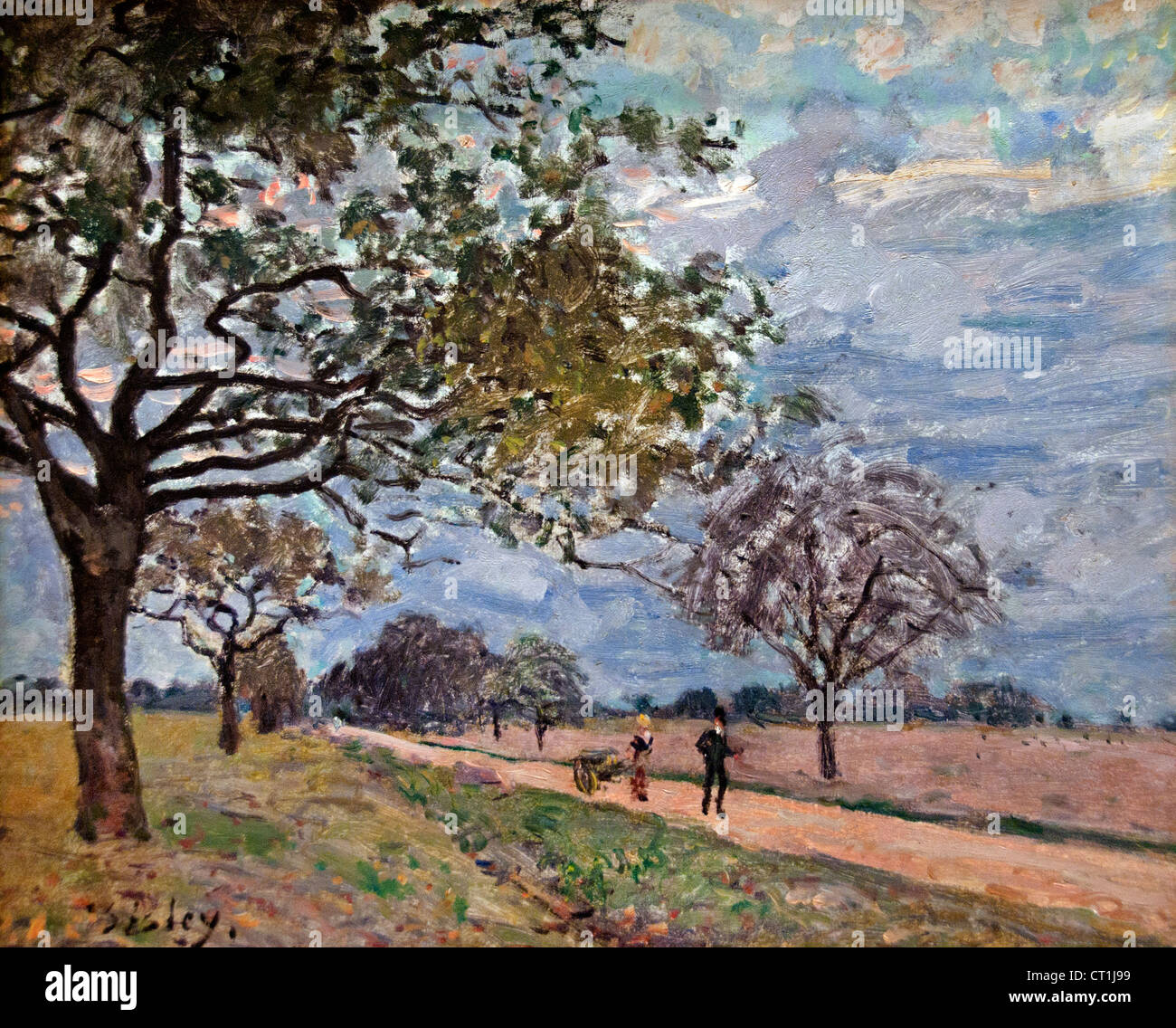 Die Straße von Versailles nach Louveciennesses 1879 Alfred Sisley 1839-1899 britischen / französischen Impressionisten Stockfoto