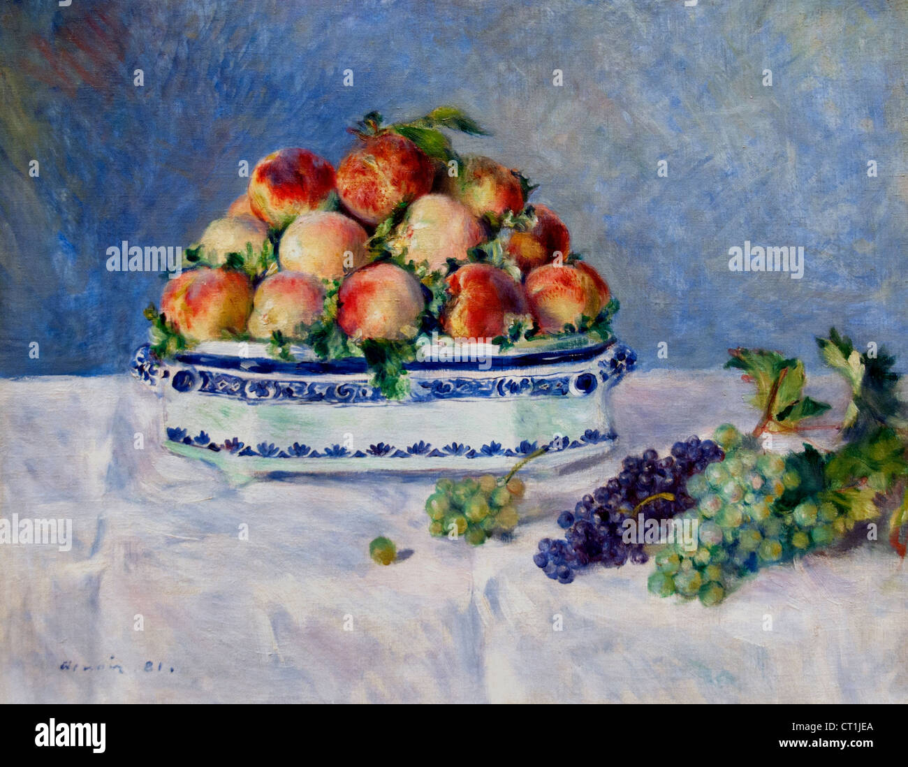Stillleben mit Pfirsichen 1881 Pierre Auguste Renoir 1841-1919 Französisch impressionistischen Frankreich Stockfoto
