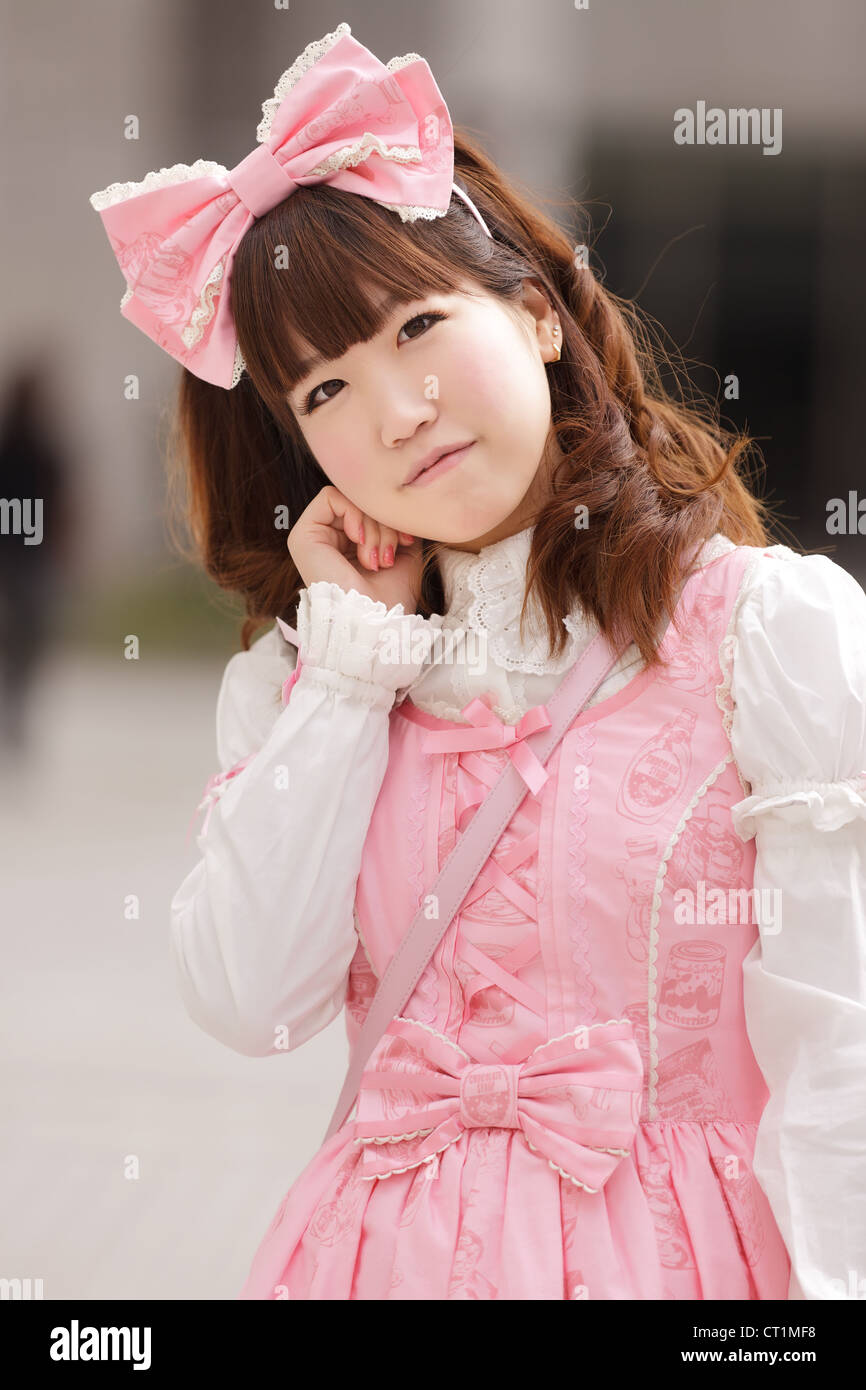 Porträt des japanischen süße Lolita cosplay Stockfoto