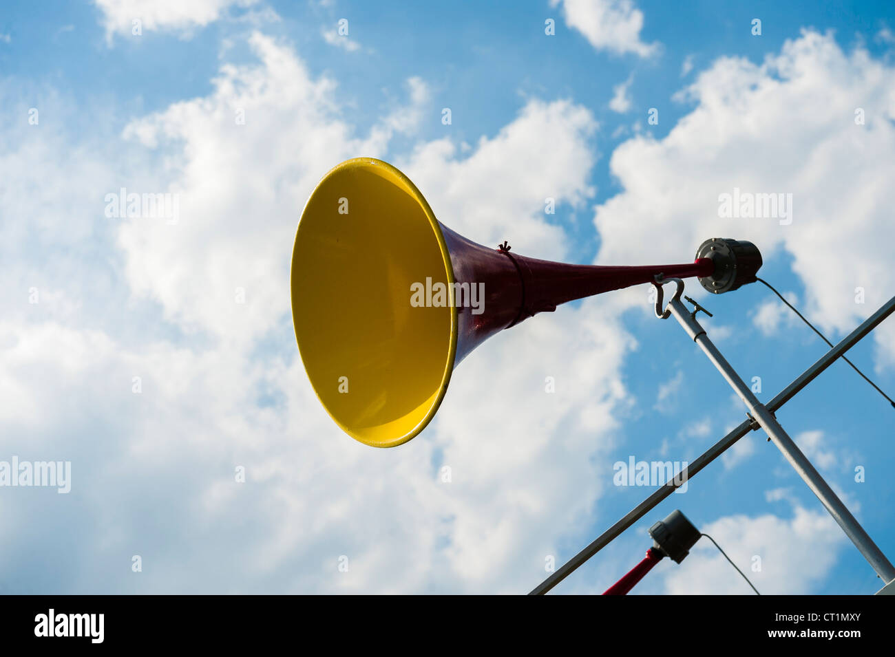 eine öffentliche Adresse System Lautsprecher UK Stockfoto
