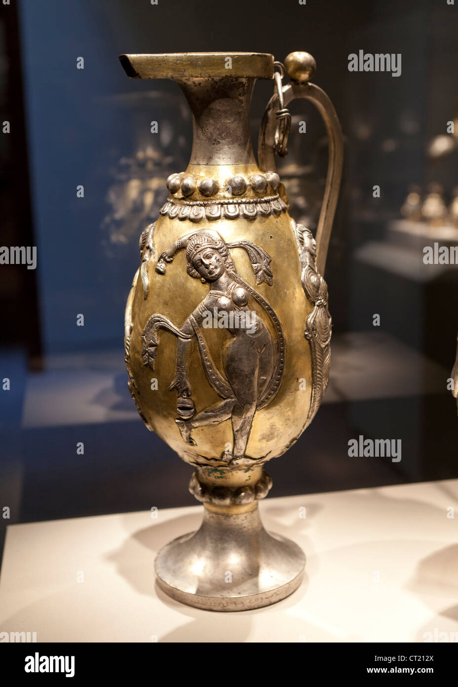 Antike iranische Silber Ewer des 6. Jahrhunderts Stockfoto