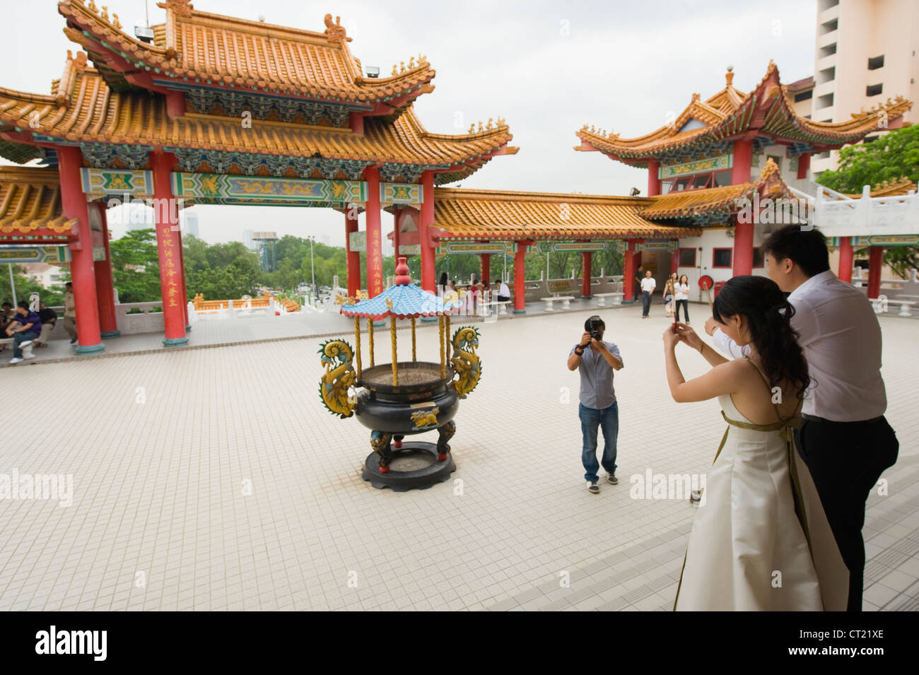 verheiratet, paar Thean Hou chinesischen Tempel, Kuala Lumpur, Malaysia, Süd-Ost-Asien Stockfoto