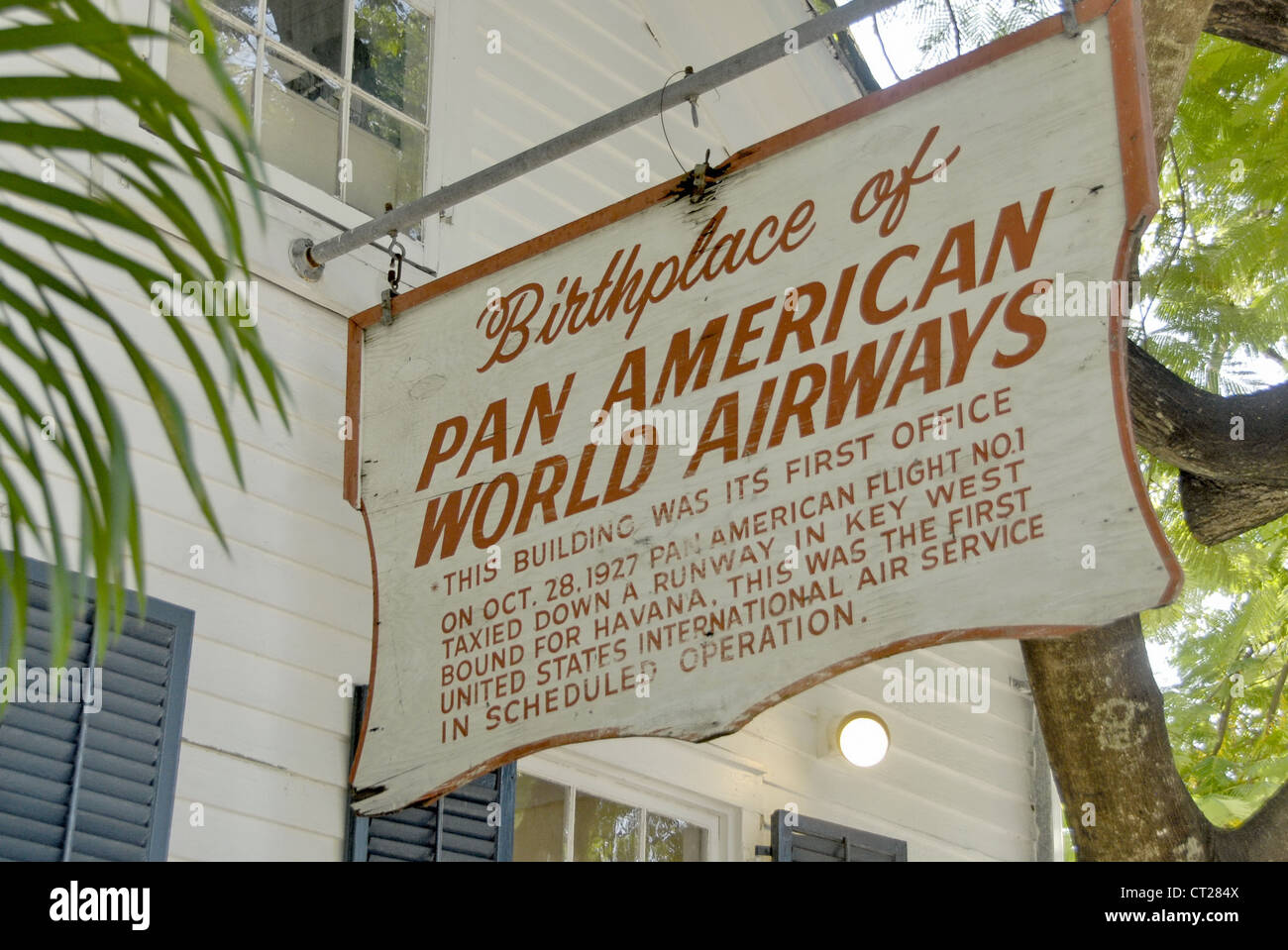 Pan American World Airways Zeichen in Key West, Monroe County, Florida, USA Stockfoto