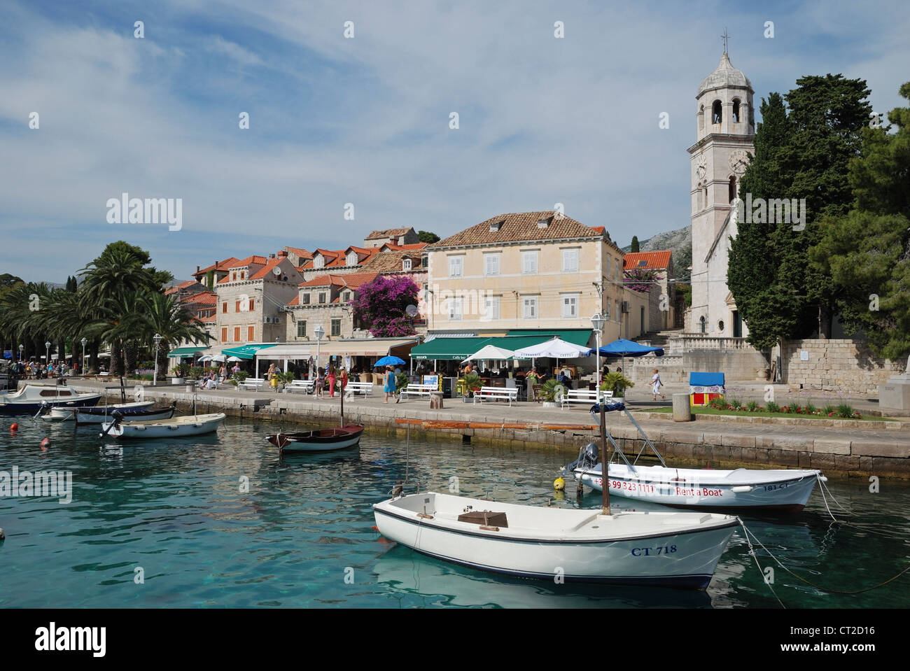 Der Hafen von Cavtat, Kroatien. Stockfoto