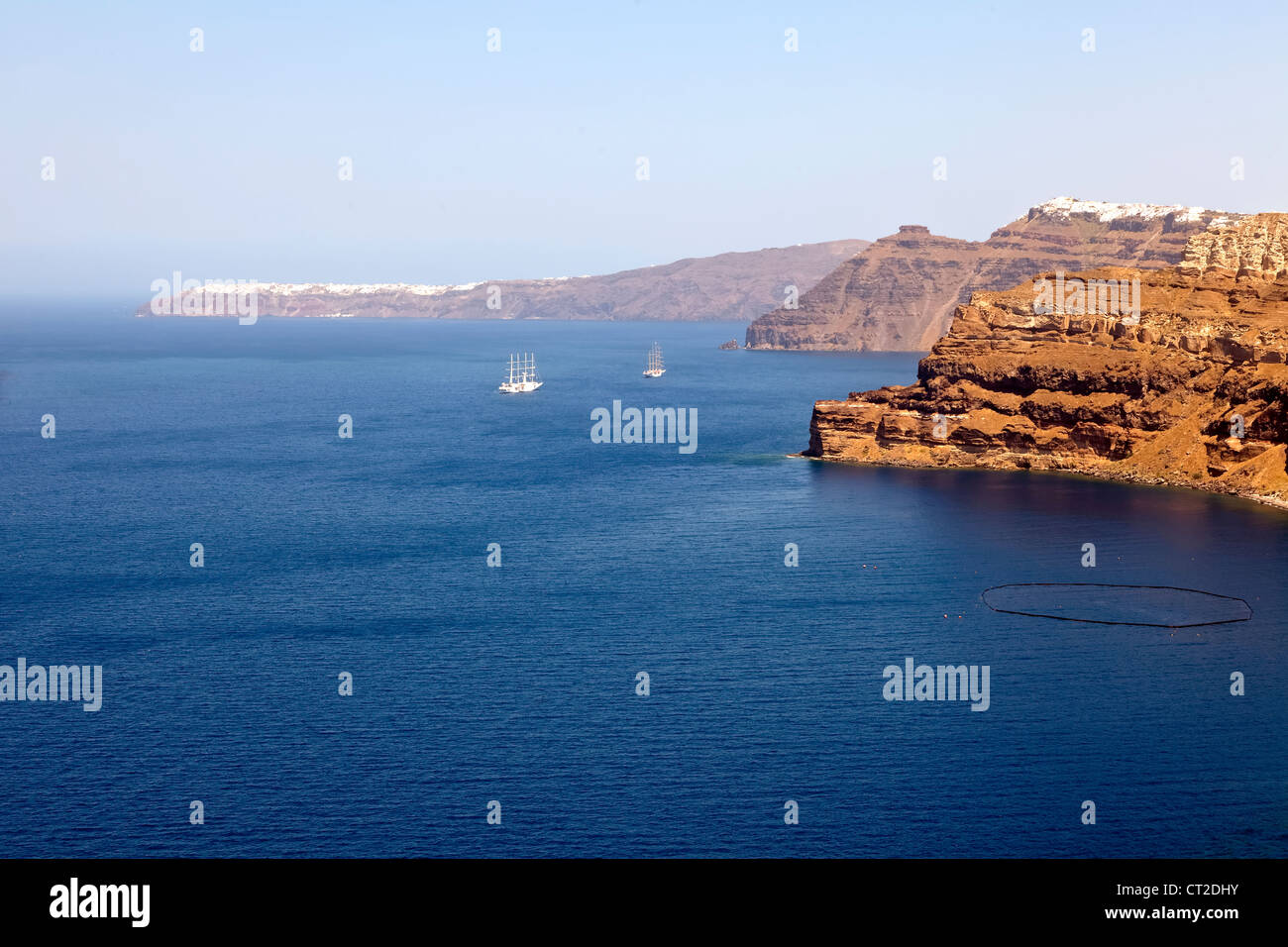 Panorama, Caldera, Santorini, Griechenland Stockfoto