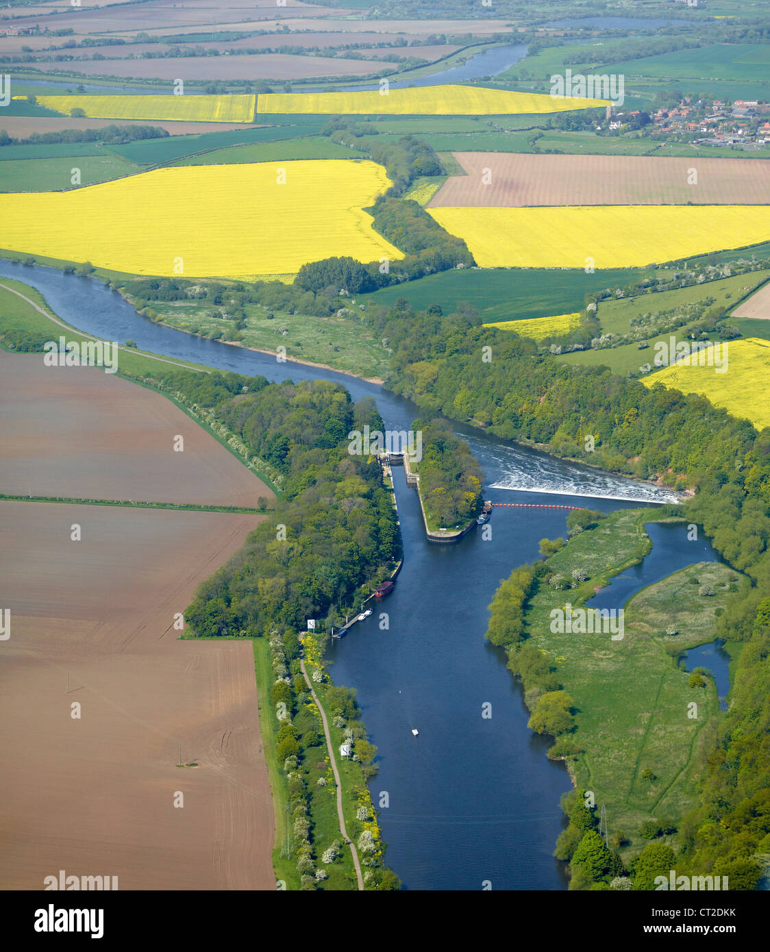 Sperre auf dem Fluss Trent, Radcliffe auf Trent, Nottingham, East Midlands, England, UK Stockfoto