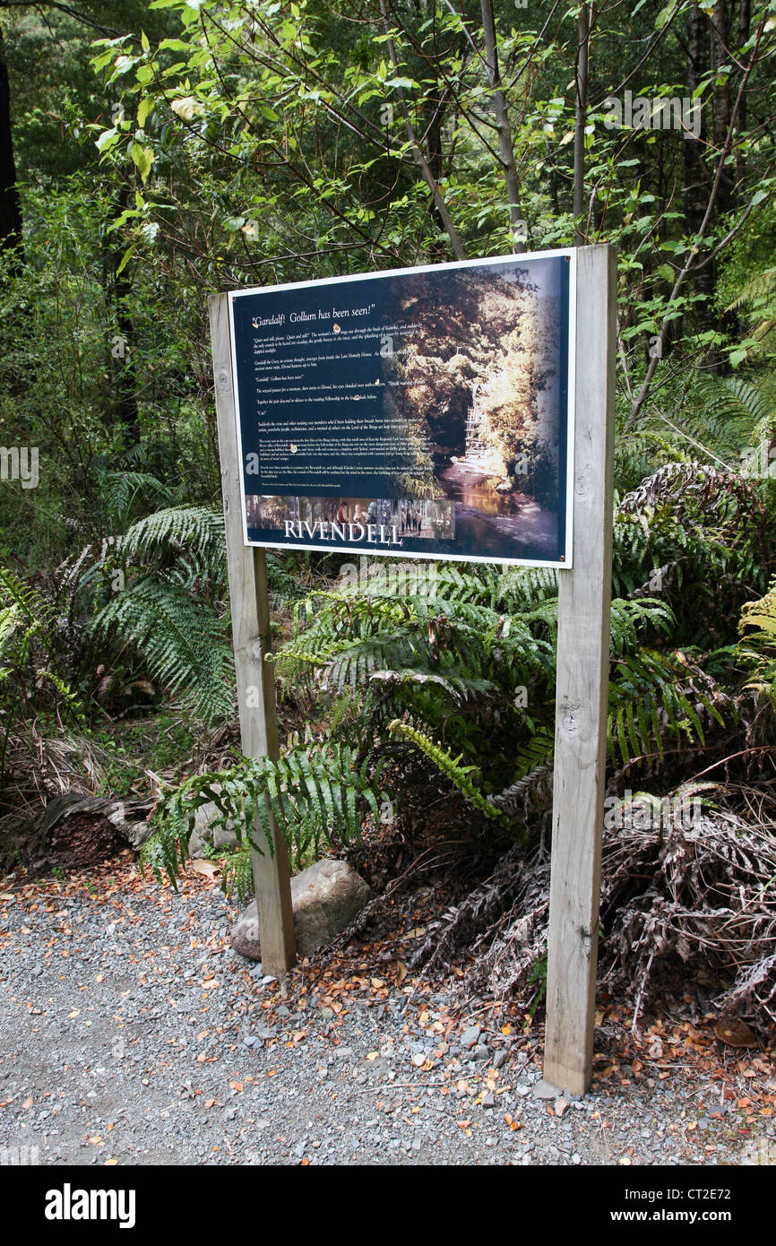 Wellington New Zealand, Dry Creek-Steinbruch-Herr der Ringe Drehort. Rivendell, Stadt der Elfen Stockfoto