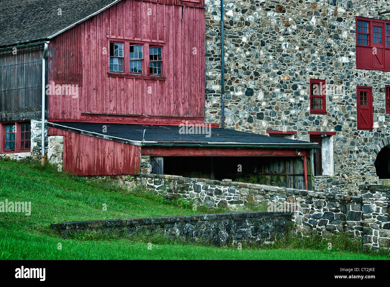 Ländlichen Bereich Steinscheune, Stroud zu bewahren, West Chester, Chester County, Pennsylvania Stockfoto