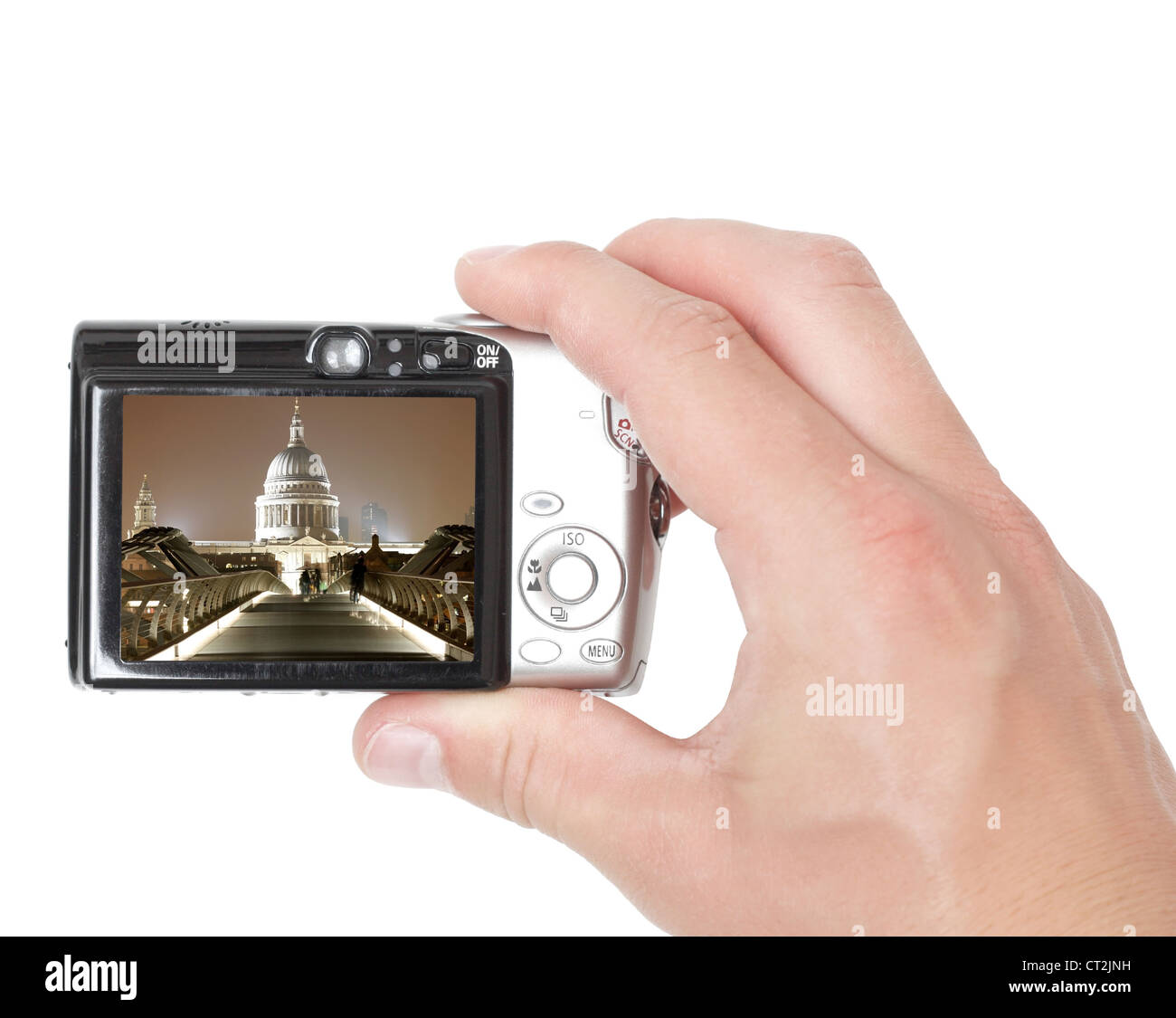 Eine Hand, die Aufnahme von digitalen Bildern Stockfoto