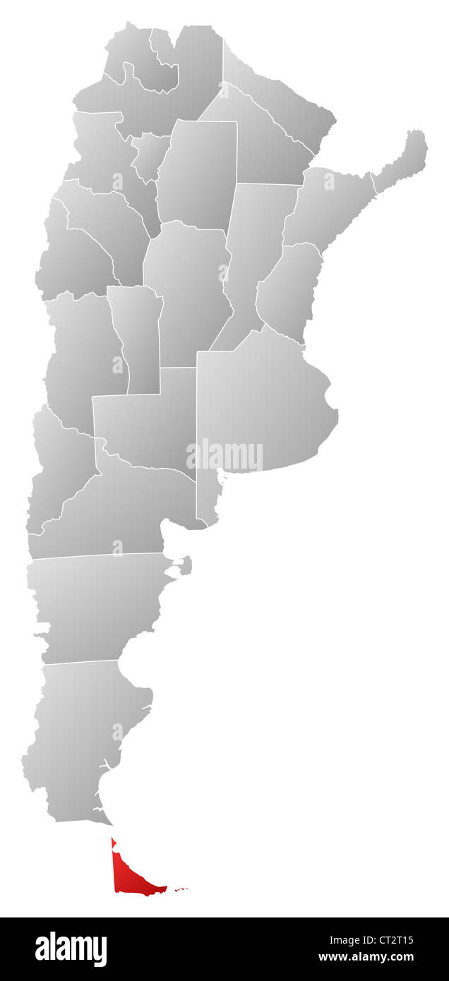 Politische Karte von Argentinien mit den verschiedenen Provinzen wo