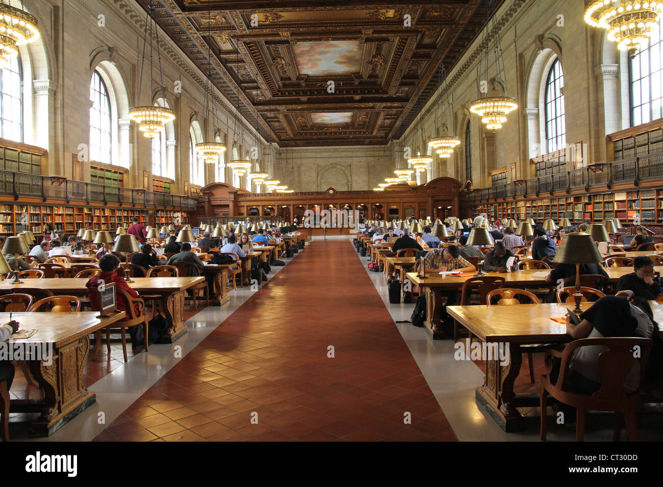 New York Public Library Rose Lesesaal Stockfoto Bild