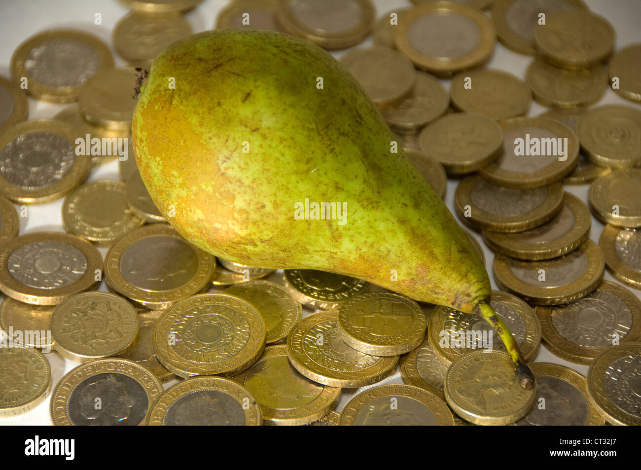 Der Preis für Birnen Stockfoto